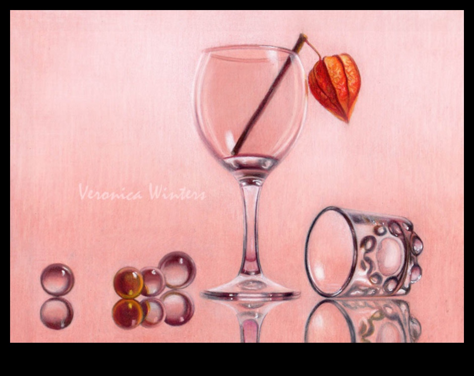 الانعكاسات في الزجاج: رسم سكون العناصر الشفافة